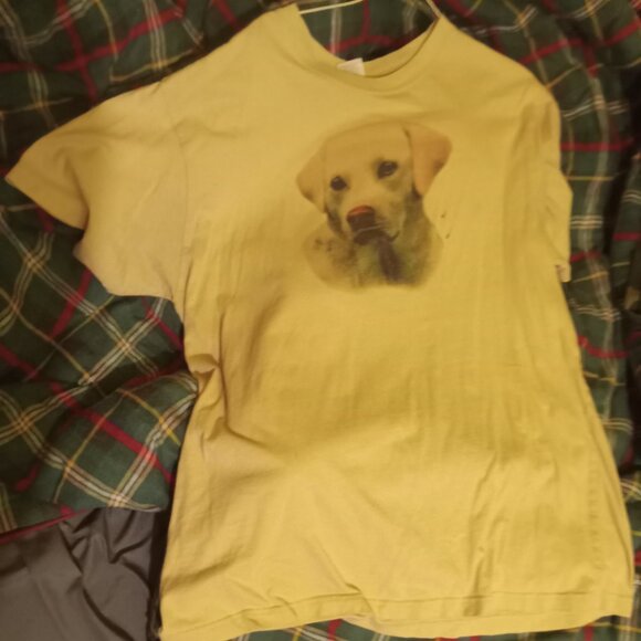 Vjntage Mens XL Yellow Cute Puppy Dog Shirt as seen in the movie The Hangover - Picture 1 of 6